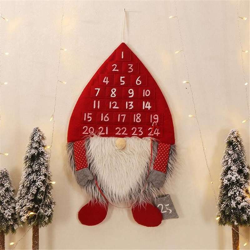 Advent Calendar Hanging Cloth Faceless Santa Christmas Xmas Wall Decor - ChildAngle