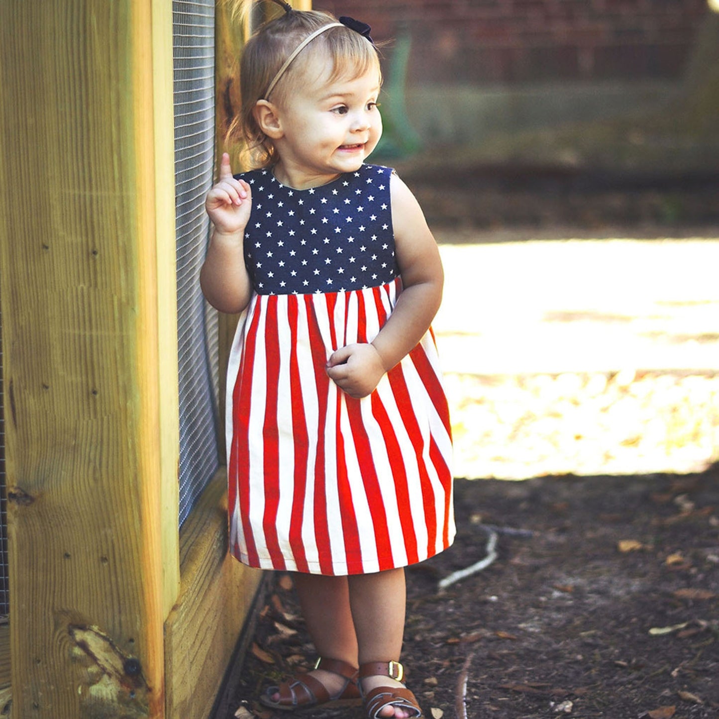 Baby Girl Outfit Kids Stars And Striped Dress American Independence Day - ChildAngle