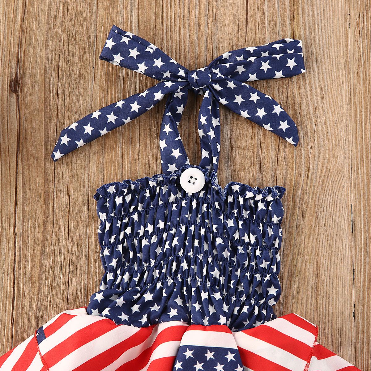 american flag halter dress American Flag All-over Print Women's Halter Lace-up Dress