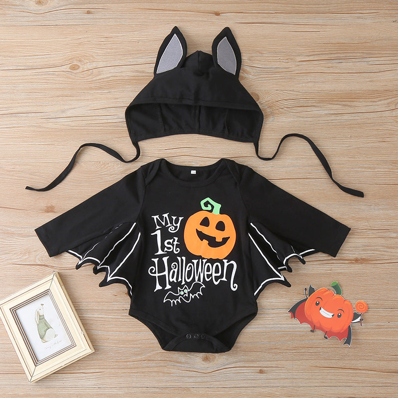 Baby Halloween Romper Baby Clothes Long Sleeve Bat Kids Newborn Jumpsuit Infant - ChildAngle