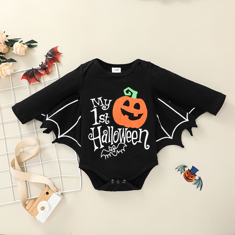 Baby Halloween Romper Baby Clothes Long Sleeve Bat Kids Newborn Jumpsuit Infant - ChildAngle