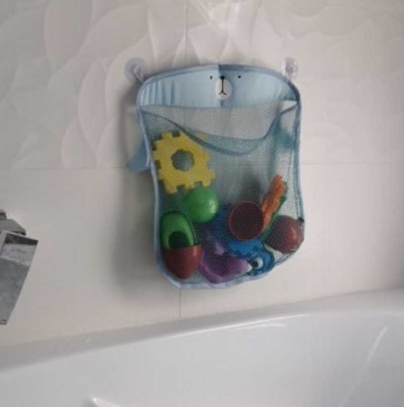 Baby Mesh Bath Toy Storage Bag for Wall - ChildAngle