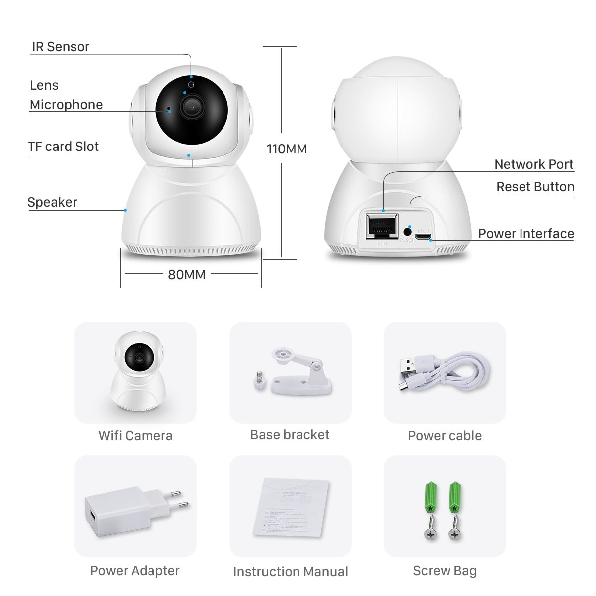 3MP 1080P Baby Monitor Wifi Wireless Auto Tracking IR Night Vision Camera - ChildAngle