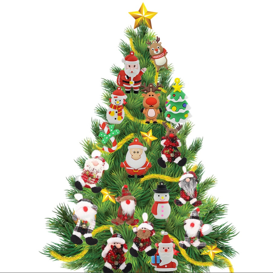 Christmas Advent Calendar Christmas Tree Hanging Decorations for Kids 24 Days Christmas Advent Calendar - ChildAngle