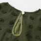Family Matching Dress Army Green Swiss Dots Cross Wrap V Neck Short-sleeve Dresses and T-shirts - ChildAngle