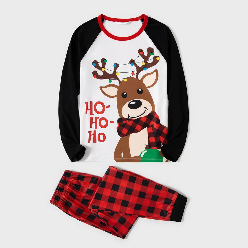 Family Matching Pajama Set Reindeer Plaid Sleepwear