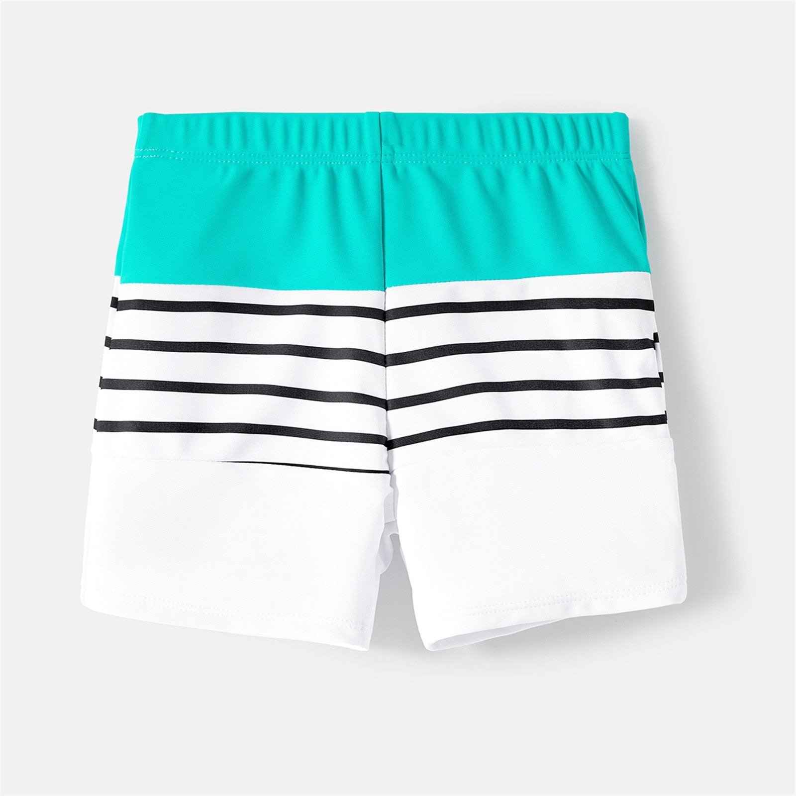 Family Matching Swimsuits Striped Spliced One-piece Swimsuit Colorblock Swim Trunks - ChildAngle