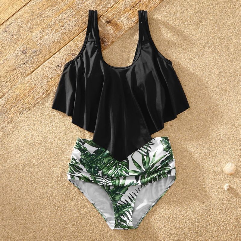 Family Swimwear Tropical Plant Bikini Set - ChildAngle