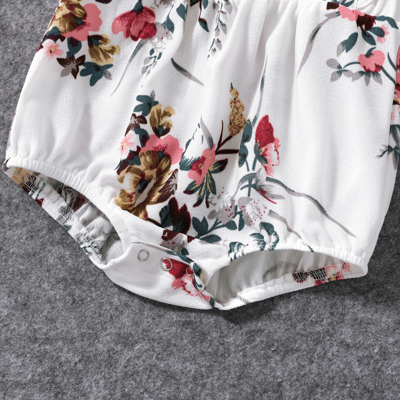 Floral Print Halter Neck Belted Romper Shorts for Mom and Me - ChildAngle