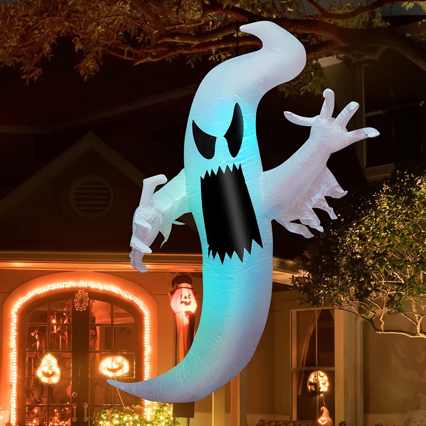 Ghost Inflatable Halloween Outdoor with LED Lights Scary Props Yard Halloween - ChildAngle