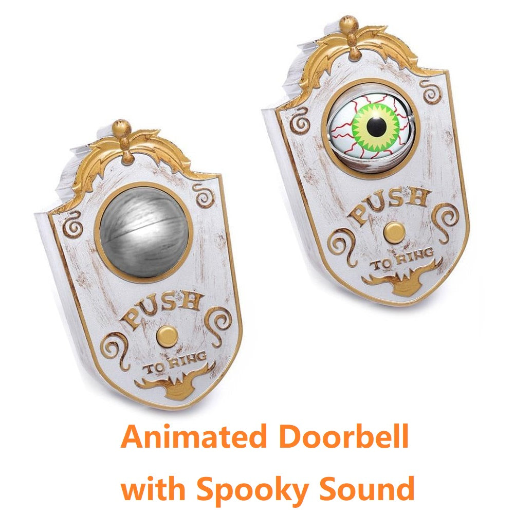 Halloween Animated Eyeball Doorbell Decoration Battery-Powered One-Eyed - ChildAngle