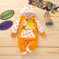 Halloween Baby Pumpkin Hooded Jumpsuit Color Block - ChildAngle