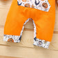 Halloween Baby Pumpkin Hooded Jumpsuit Color Block - ChildAngle