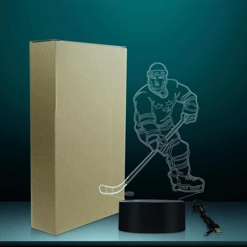 Hockey Player with Ball 3D Illusion Lamp - ChildAngle