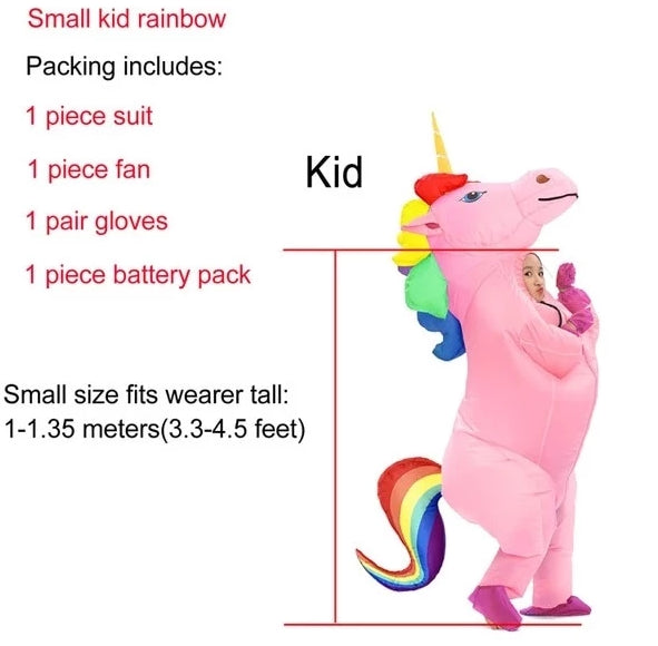 Kids Blow Up Unicorn Costume Pony Halloween - ChildAngle