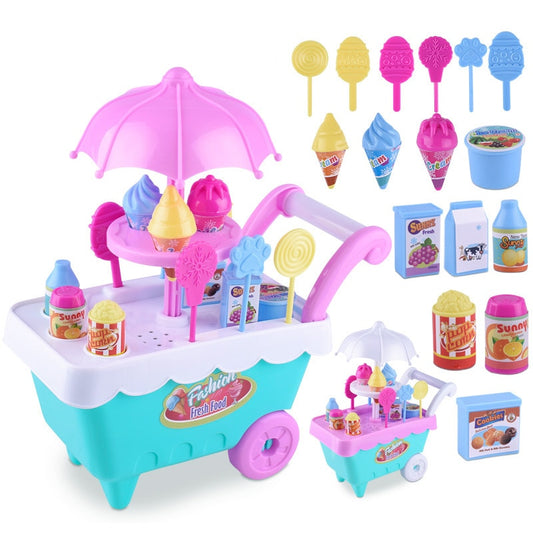 1 Set Children Trolley Mini Simulation Candy Ice Cream Trolley Play House Toy - ChildAngle
