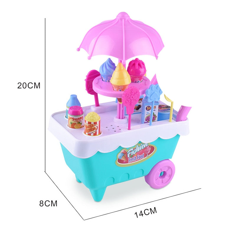 1 Set Children Trolley Mini Simulation Candy Ice Cream Trolley Play House Toy - ChildAngle