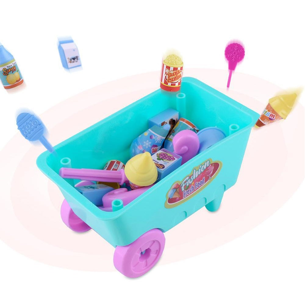 1 Set Children Trolley Mini Simulation Candy Ice Cream Trolley Play House Toy - ChildAngle