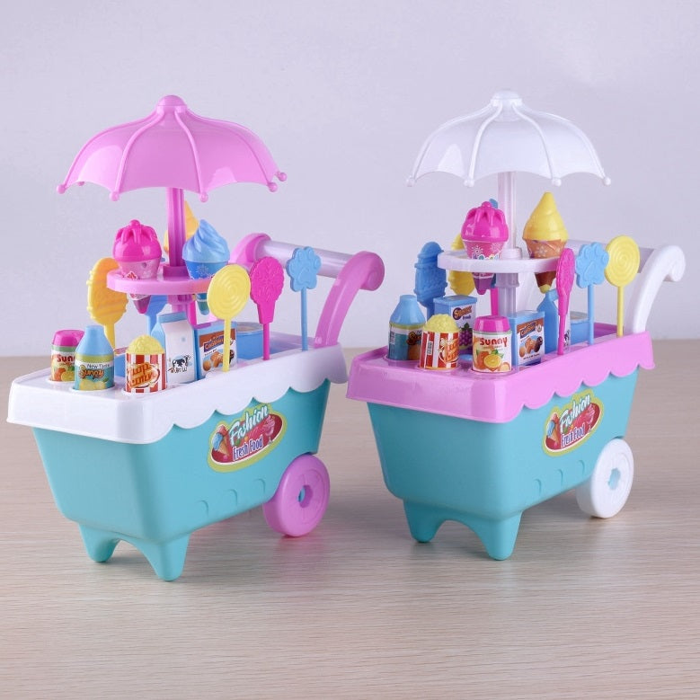 1 Set Children Trolley Mini Simulation Candy Ice Cream Trolley Play House Toy - ChildAngle