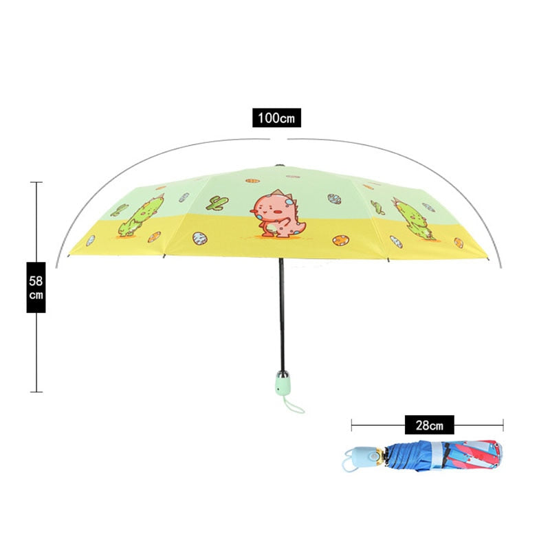 Kids Umbrella Cartoon Animal Automatic Umbrellas Windproof Folding Umbrellas For Child - ChildAngle