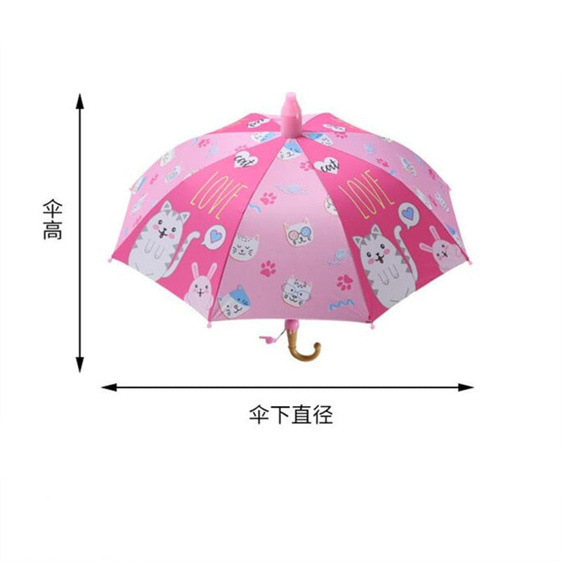 Kids Umbrella Lovely Cartoon Animal Rain Stick Umbrella - ChildAngle