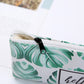 Leaf Print Pencil Case for Girls Cute PU Leather Pen Bag School Stationery Supplies - ChildAngle