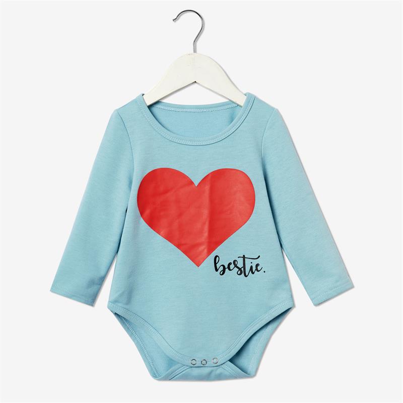 Matching Family Outfits Mommy and Me Long Sleeve Bestie Heart Hoodies Dress - ChildAngle