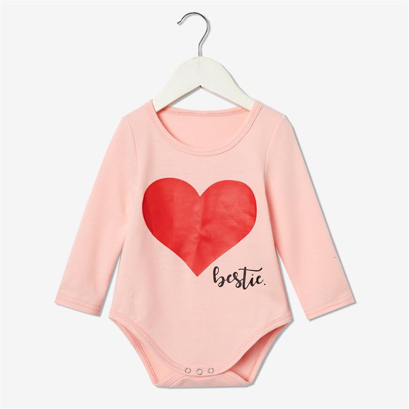 Matching Family Outfits Mommy and Me Long Sleeve Bestie Heart Hoodies Dress - ChildAngle