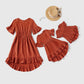 Matching Family Outfits Mommy and Me Pink Mother Daughter Dress - ChildAngle