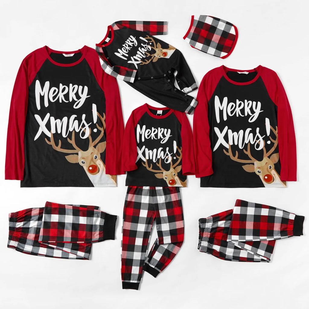 Family Matching Pajama Set Reindeer Plaid Sleepwear - ChildAngle