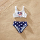 Matching Family Swimsuit Independence Day Print Tie Front Tank - ChildAngle