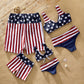 Matching Family Swimsuit Independence National Day Bowknot Star Striped Two Piece - ChildAngle