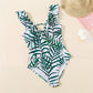 Matching Family Swimsuit Leaves Printing Swimsuit - ChildAngle