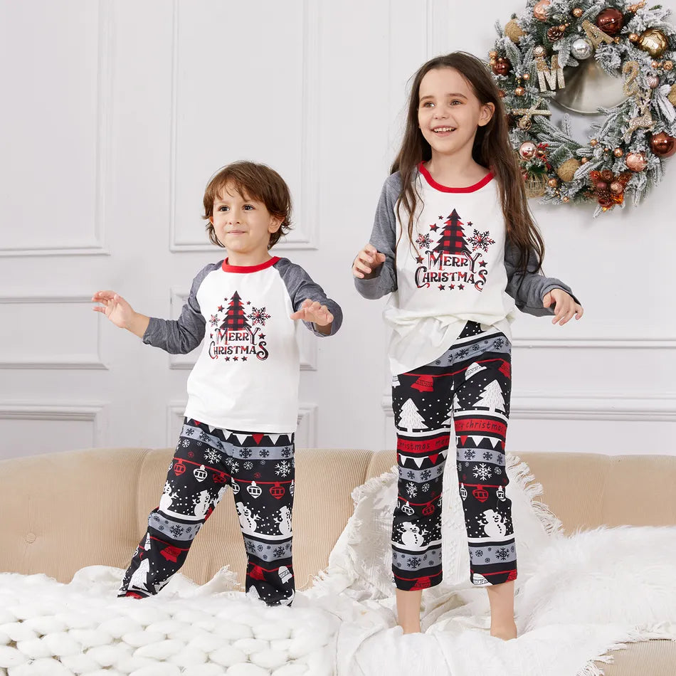Christmas Family Matching Pajamas Set Mother Father Christmas Tree