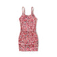 Mommy and Me Allover Floral Print Drawstring Ruched Bodycon Cami Dresses - ChildAngle