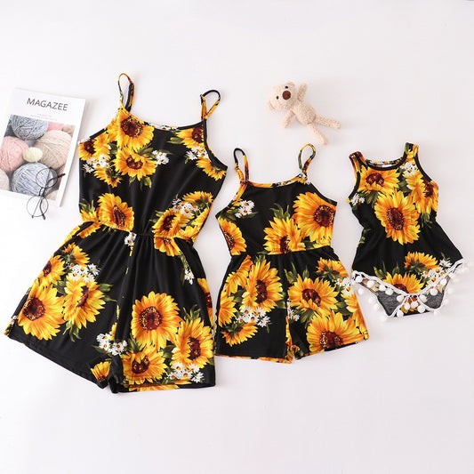 Mommy and Me Matching Outfits Sunflower Family Matching Jumpsuit - ChildAngle