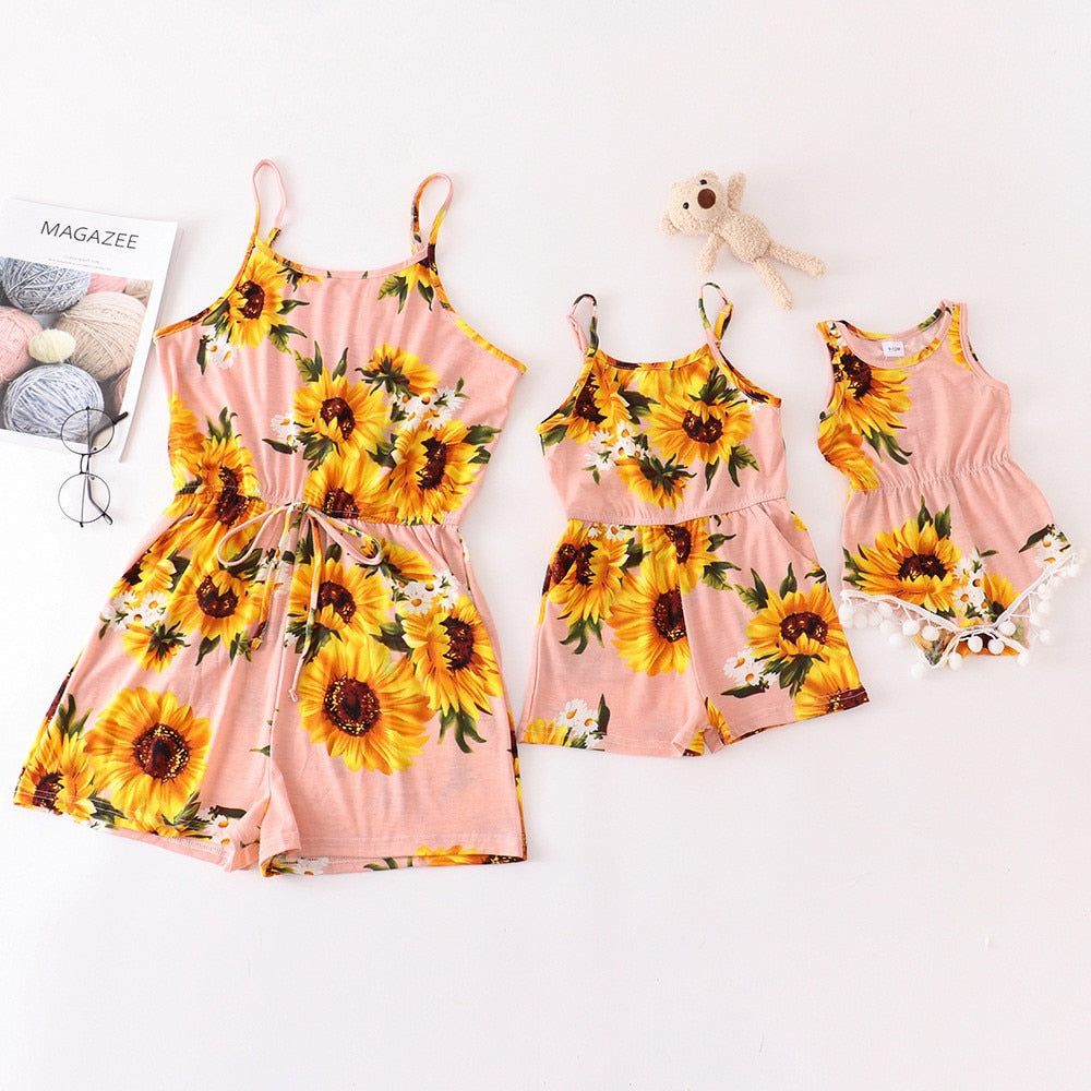 Mommy and Me Matching Outfits Sunflower Family Matching Jumpsuit - ChildAngle