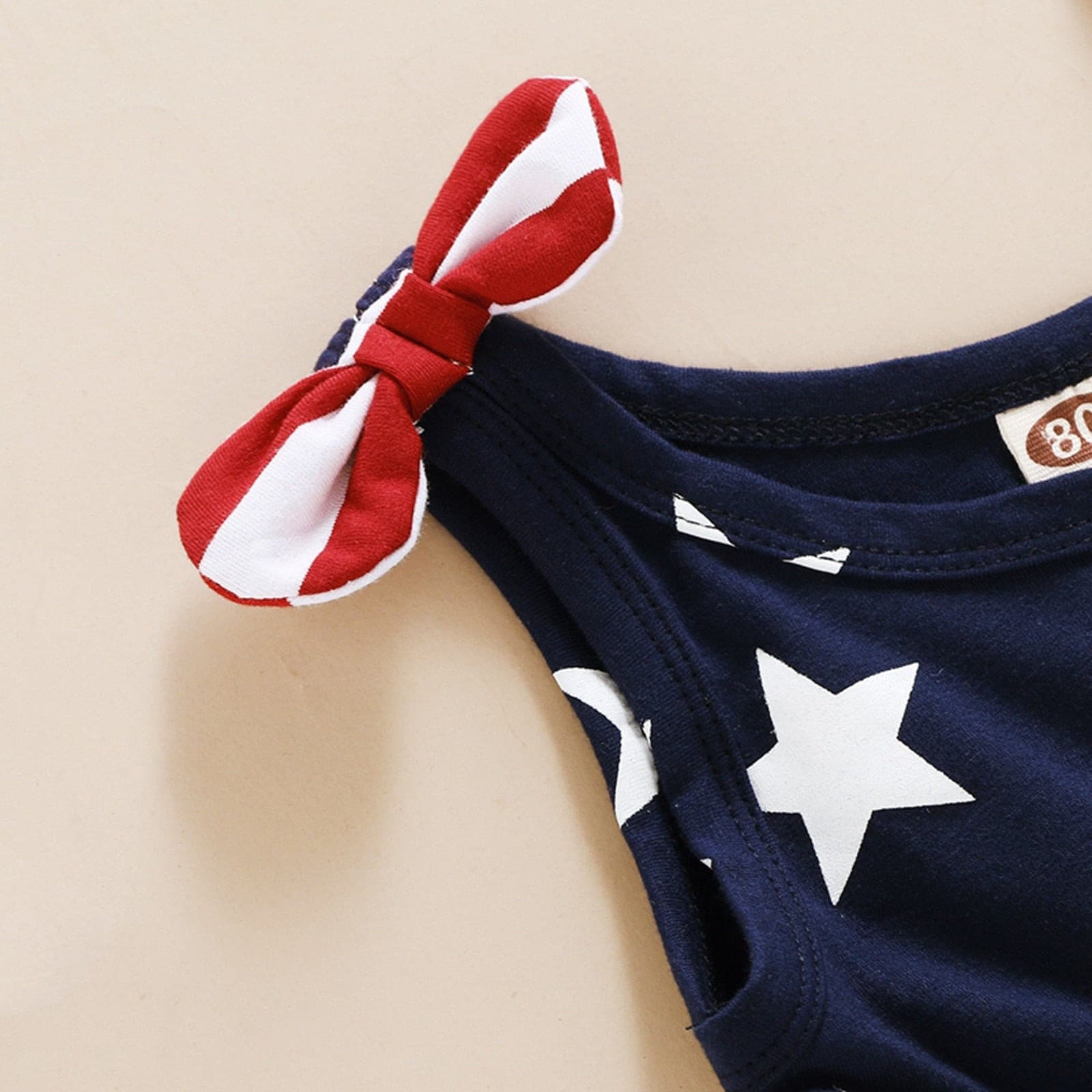 Newborn Toddlers Girls Stars Stripes Dresses 4th of July Suspenders Dress - ChildAngle