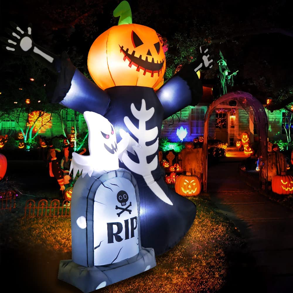 Pumpkin Ghost Inflatables Halloween Outdoor Yard Inflatables - ChildAngle