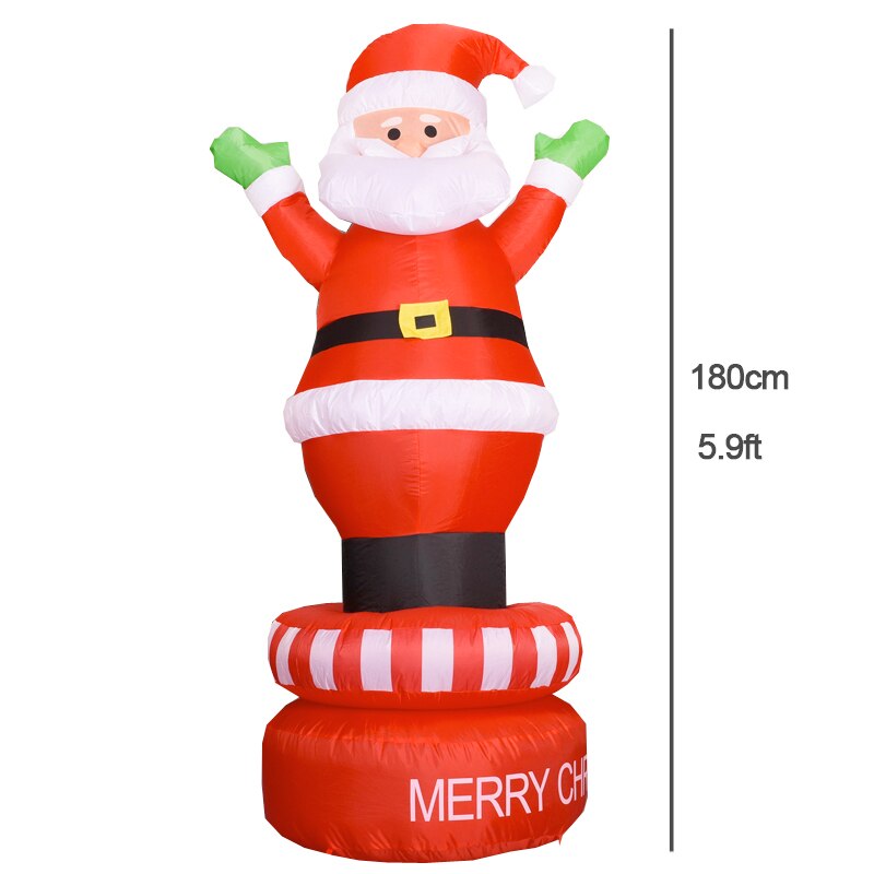 Rotating Santa Claus Christmas Yard Inflatables Outdoor LED Xmas Decorations - ChildAngle