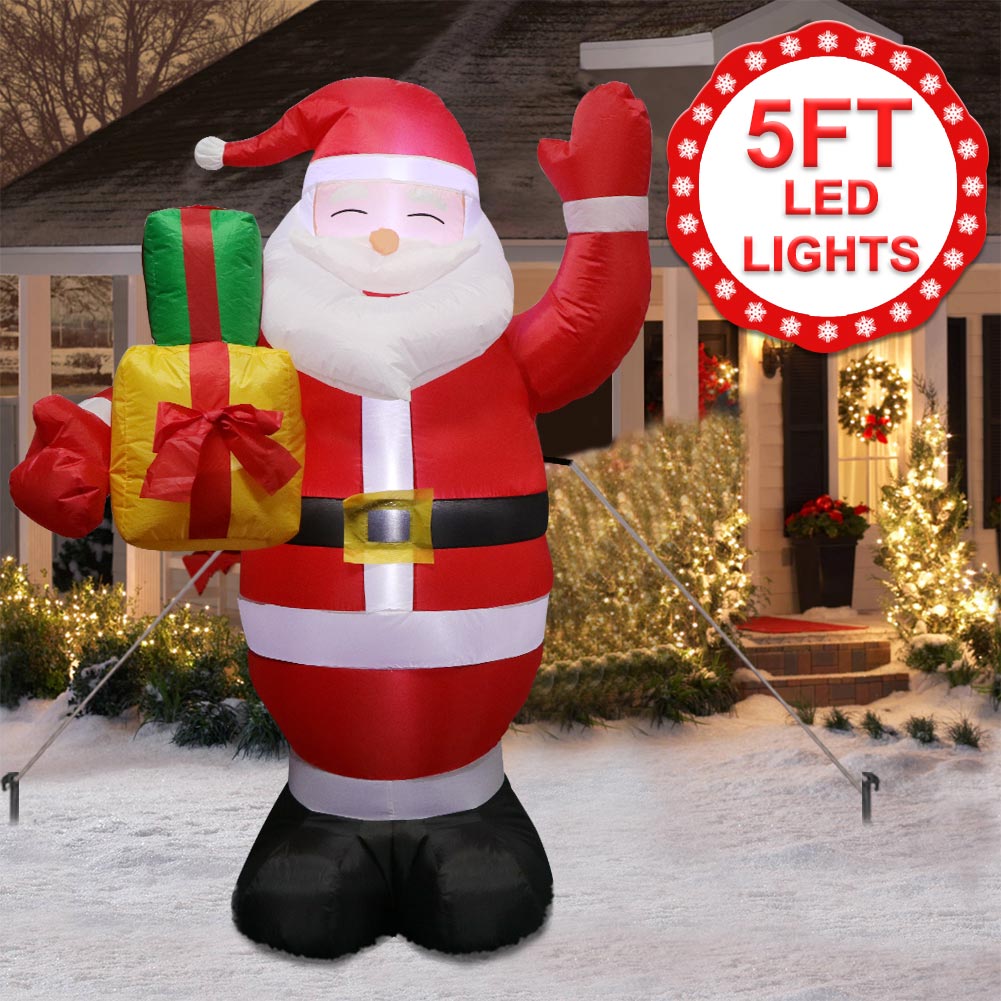 Santa Claus Christmas Yard Inflatables Standing Waving Hand Father Christmas Outdoor Toys LED Lighted Outdoor Xmas Decorations - ChildAngle