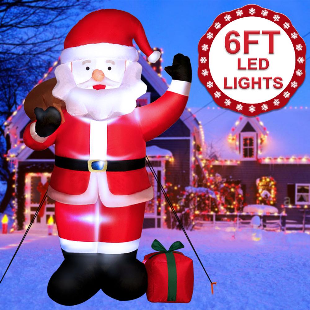 Santa Claus Christmas Yard Inflatables Standing Waving Hand Father Christmas Outdoor Toys LED Lighted Outdoor Xmas Decorations - ChildAngle