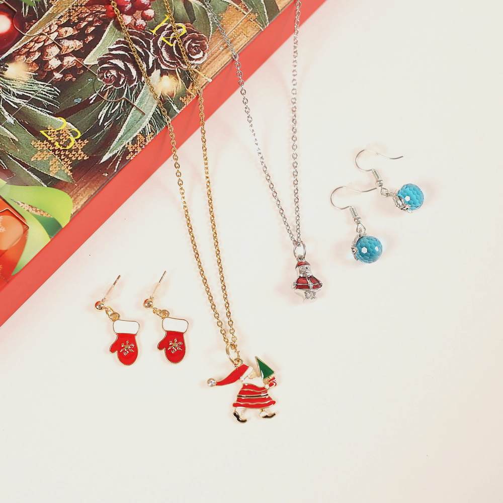 Teens Advent Calendar Jewelry Set for Girls Christmas Calendar Necklace Earrings - ChildAngle