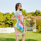 Tie Dye Short-sleeve T-shirt Dress for Mom and Me Baby Jumpsuit - ChildAngle