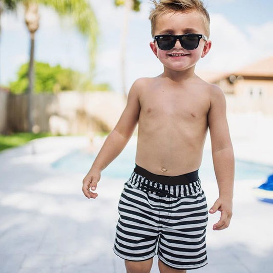 Toddler Kids Boy Striped Shorts Beach Swimming Trunks - ChildAngle