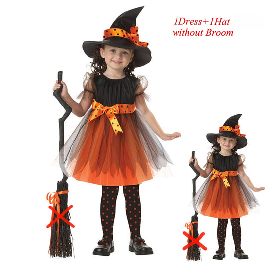 Toddler Witch Costume Girls Halloween Sorceress Costume - ChildAngle
