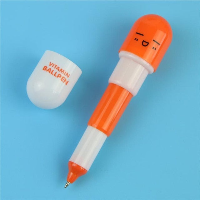 Vitamin Pill Ballpoint Pens Capsule Pens Emoticons - ChildAngle