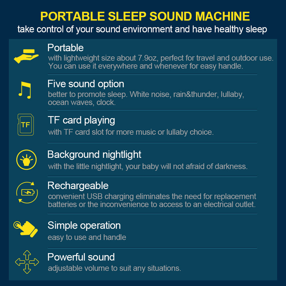 White Noise Machine For Kids USB Rechargeable Sleep Sound Machine - ChildAngle