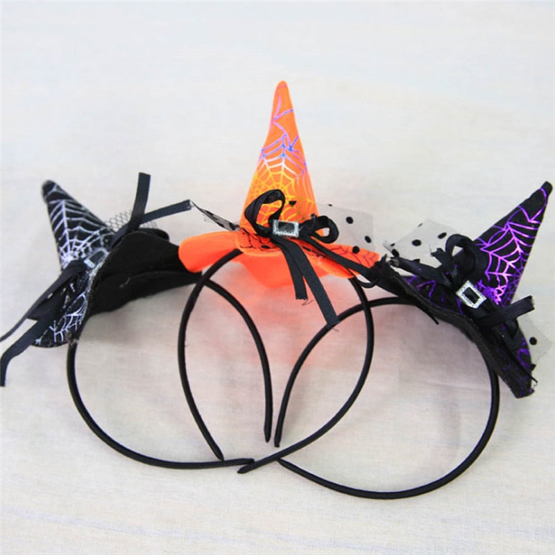 Witch Hat Headband Spider Web Sorceress Hat - ChildAngle