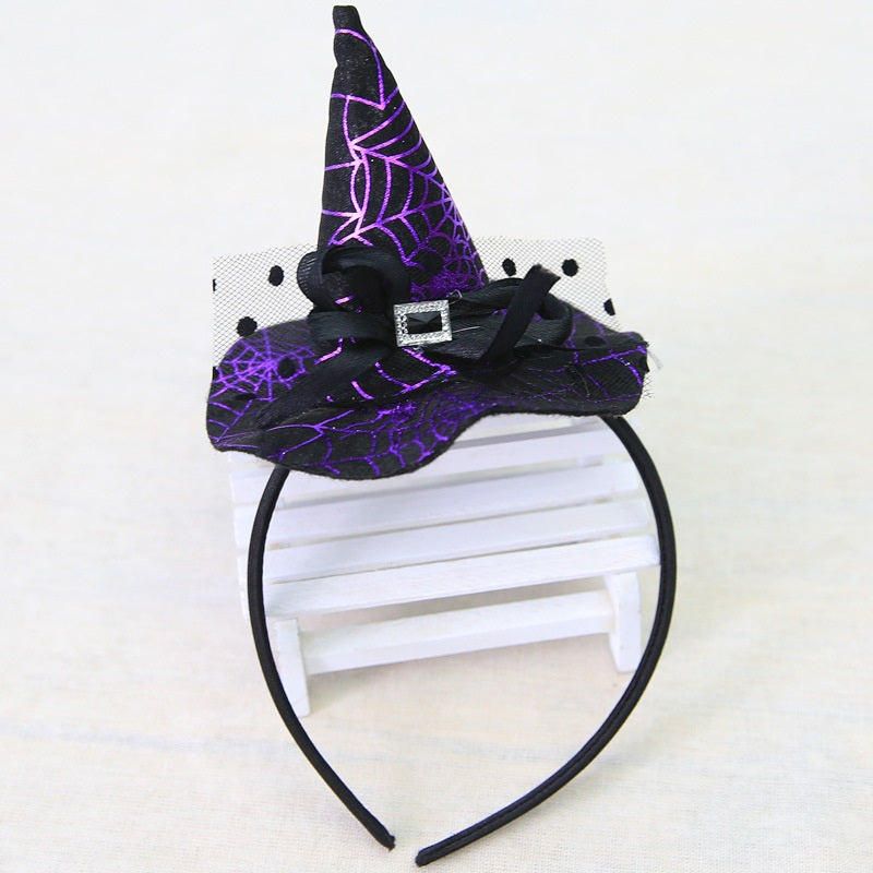 Witch Hat Headband Spider Web Sorceress Hat - ChildAngle